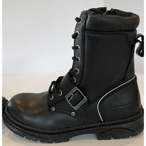 Xelement LU1599 Mens Motorcycle Boots Black Leather LaceUp Harness Size 10.5 New